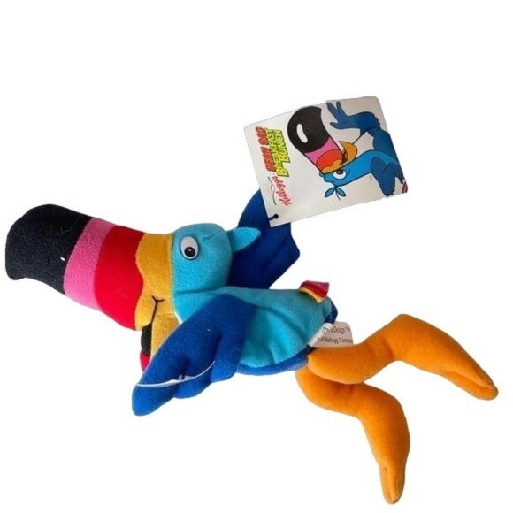 Vintage Kelloggs Froot Loops Cereal Toucan Sam Plush Bean Bag Toy 90s Gift NWT - Picture 1 of 8